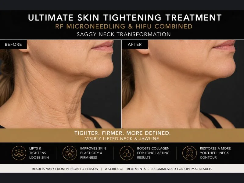before and after Ultimate skin tightening treatment Bridgend